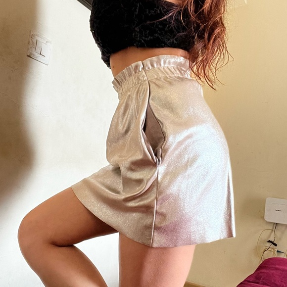 Zara Faux Leather Skirt - Gold/Silver - Picture 5 of 11